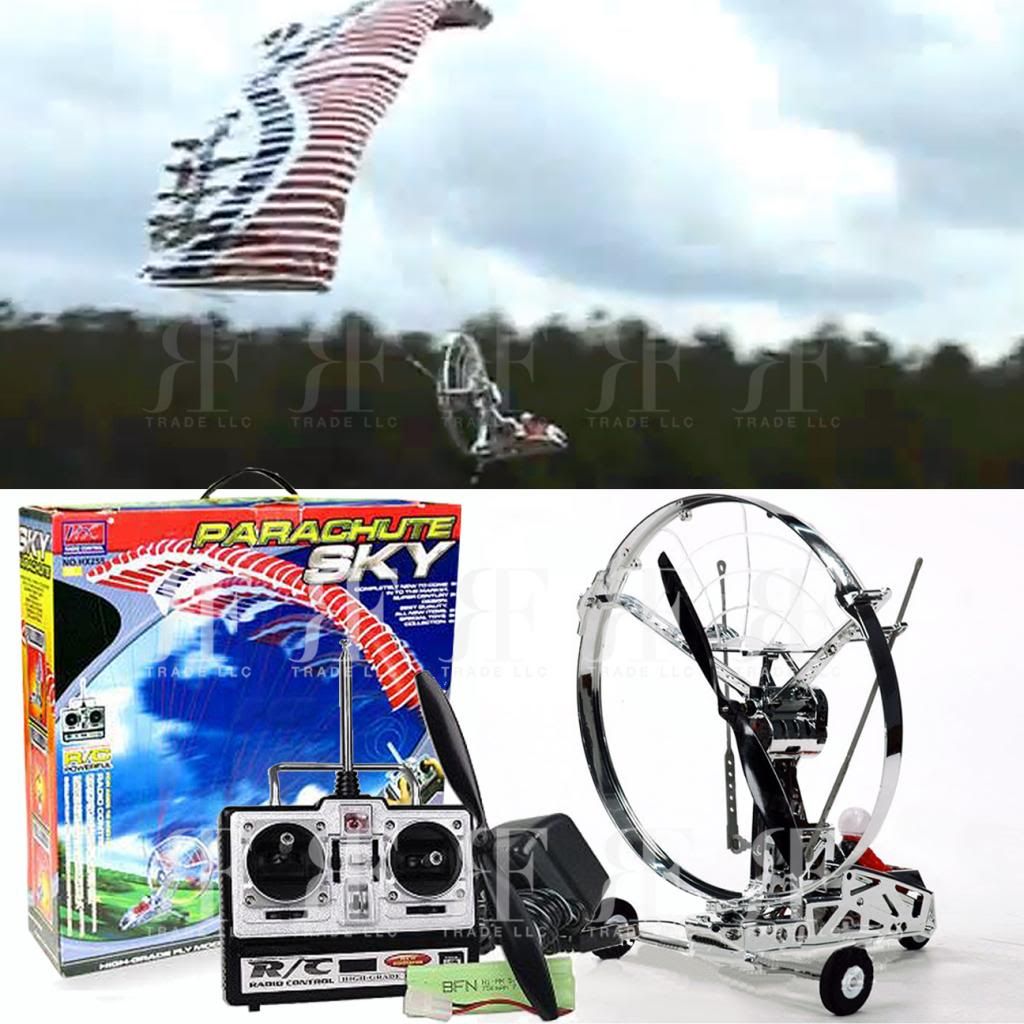 10" RC Parachute Sky Airplane 3CH Paraglider HX255 Radio Remote Control