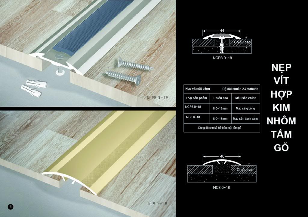 nẹp nhôm, nẹp chữ T, nẹp inox chữ T,Nẹp chống trơn, nẹp chỉ ,nẹp thảm, nẹp góc - 4