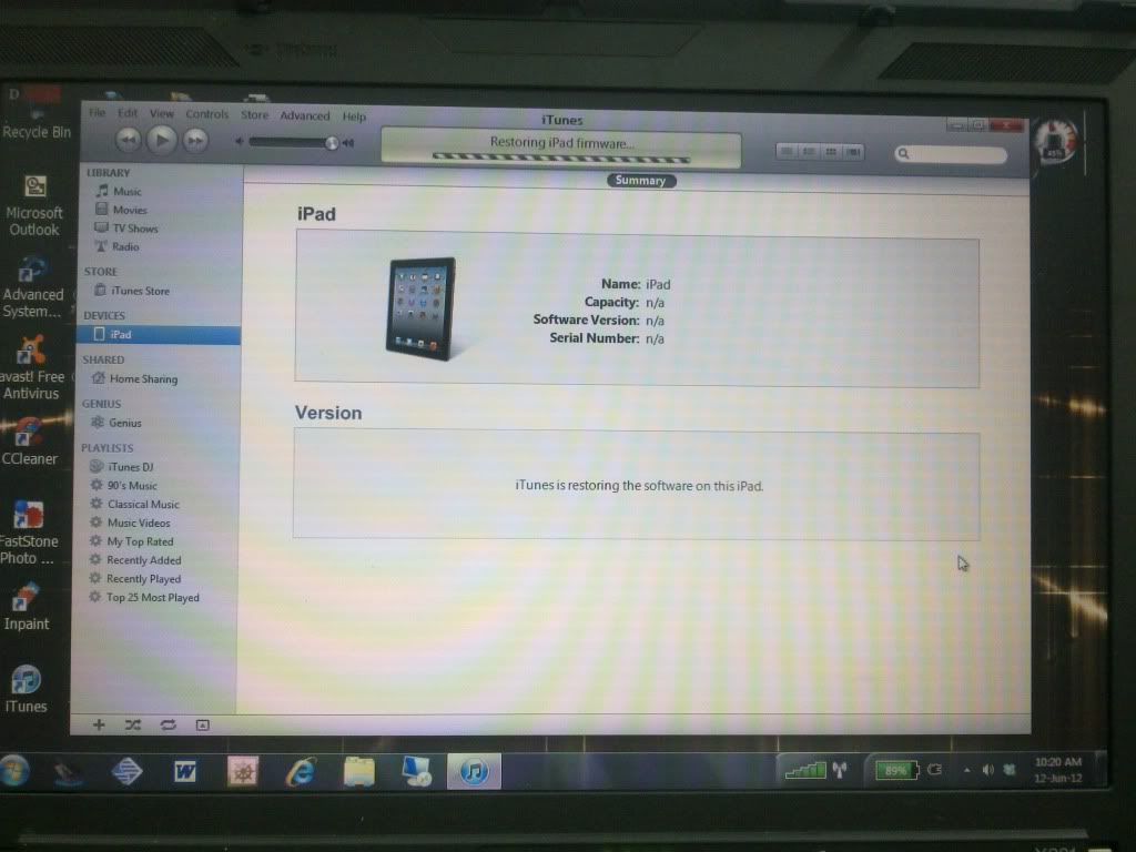 Ipad 2 bị treo khi restore 5.1.1