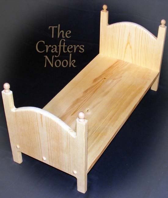 Std Stackable Single Doll Bed, The Crafters Nook 18" Doll Furniture. Single Doll Bed. Standard Plain (No Cut Out). Perfect for American Girl Dolls