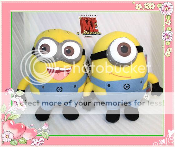 2X Despicable Me Minion Plush Toy 3D Eye Stuffed Animal Soft Doll New 