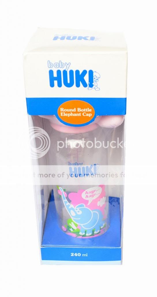 New Huki Baby Feeding Bottle Heat Proof 120 Degree Elephant Cap Designed Pink