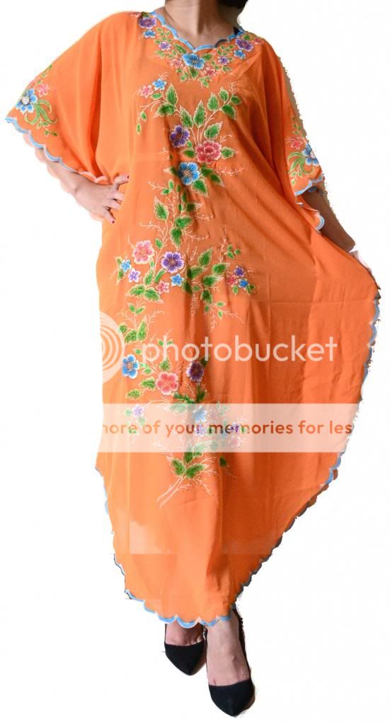 Woman Exotic Embroidered Tunic Kaftan Abaya Summer Beach Loose Maxi Party Dress